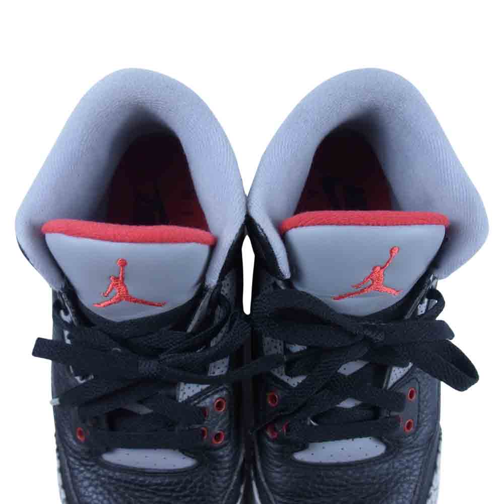 NIKE AIR JORDAN ナイキ ジョーダン 854261-001 3 RETRO OG BG black fire red cement grey BOYS 5Y ブラック セメント スニーカー ブラック系 23.5cm【中古】