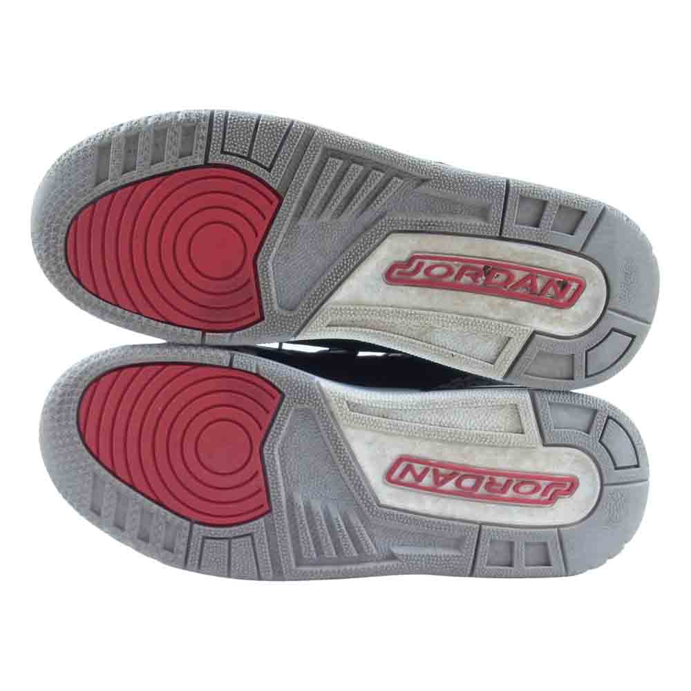 NIKE AIR JORDAN ナイキ ジョーダン 854261-001 3 RETRO OG BG black fire red cement grey BOYS 5Y ブラック セメント スニーカー ブラック系 23.5cm【中古】