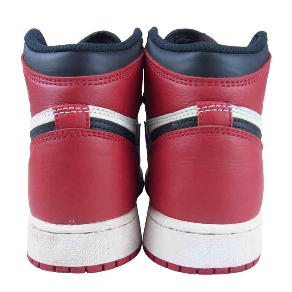 NIKE AIR JORDAN ナイキ ジョーダン 575441-610 1 RETRO HIGH OG BRED TOE GYM RED BOYS 4.5Y レトロ ハイ ブレッド トゥ ジムレッド スニーカー 23.5cm【中古】