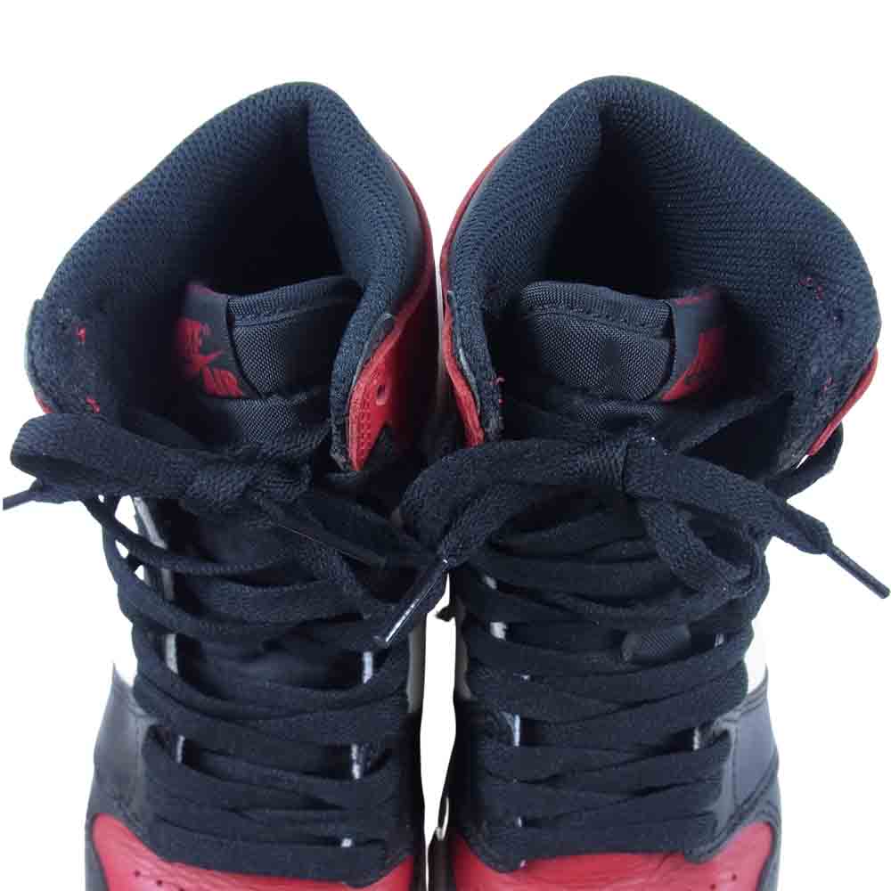 NIKE AIR JORDAN ナイキ ジョーダン 575441-610 1 RETRO HIGH OG BRED TOE GYM RED BOYS 4.5Y レトロ ハイ ブレッド トゥ ジムレッド スニーカー 23.5cm【中古】