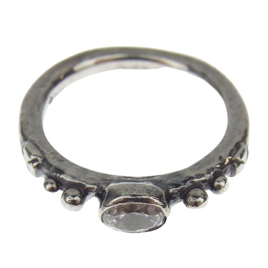 Loree Rodkin ローリーロドキン TINY MEDIVAL OVAL BEZEL CROSS SILVER BAND RING キュービック ジルコニア オーバル ベゼル シルバー リング シルバー系 8号程度【中古】