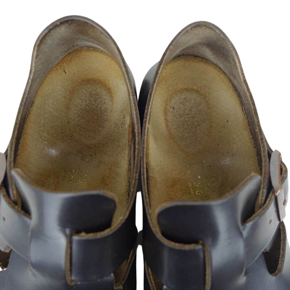 BIRKENSTOCK ビルケンシュトック 066293 HUNTER BROWN レザー サンダル ブラック系【中古】