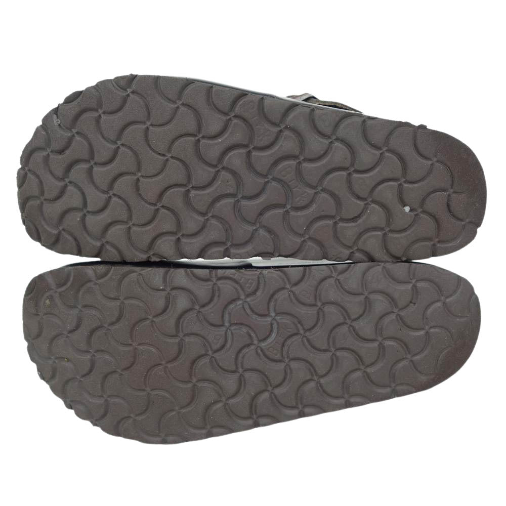 BIRKENSTOCK ビルケンシュトック 066293 HUNTER BROWN レザー サンダル ブラック系【中古】