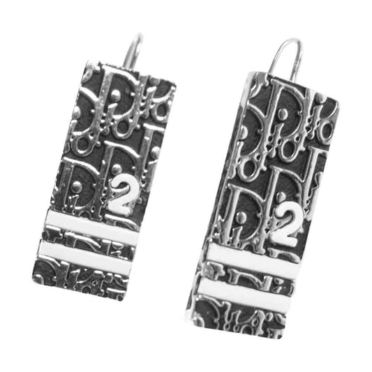 Dior ディオール トロッター プレート NO.2 ピアス シルバー系【中古】