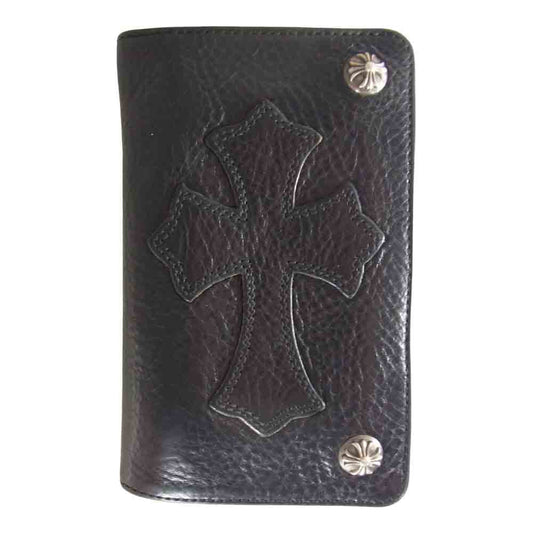 CHROME HEARTS クロムハーツ（原本無） 1ジップ クロスボタン クロスパッチ レザー ブラック系【中古】
