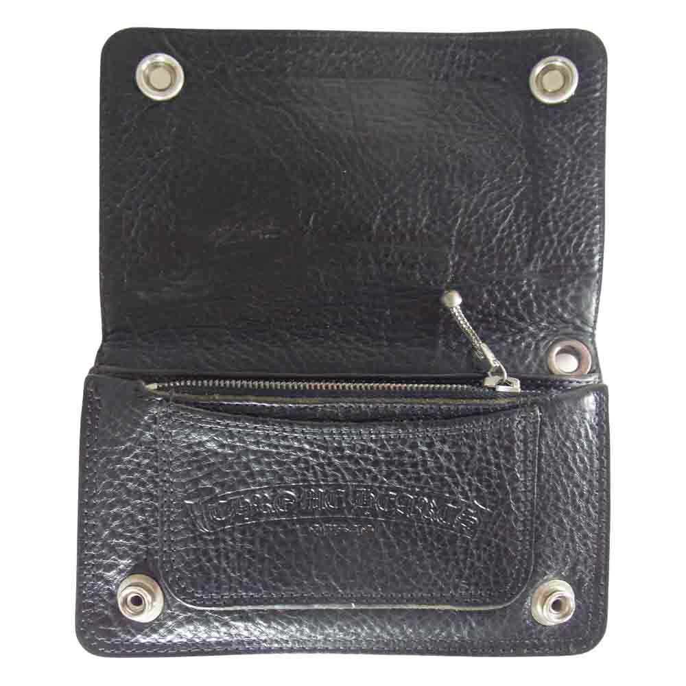 CHROME HEARTS クロムハーツ（原本無） 1ジップ クロスボタン クロスパッチ レザー ブラック系【中古】