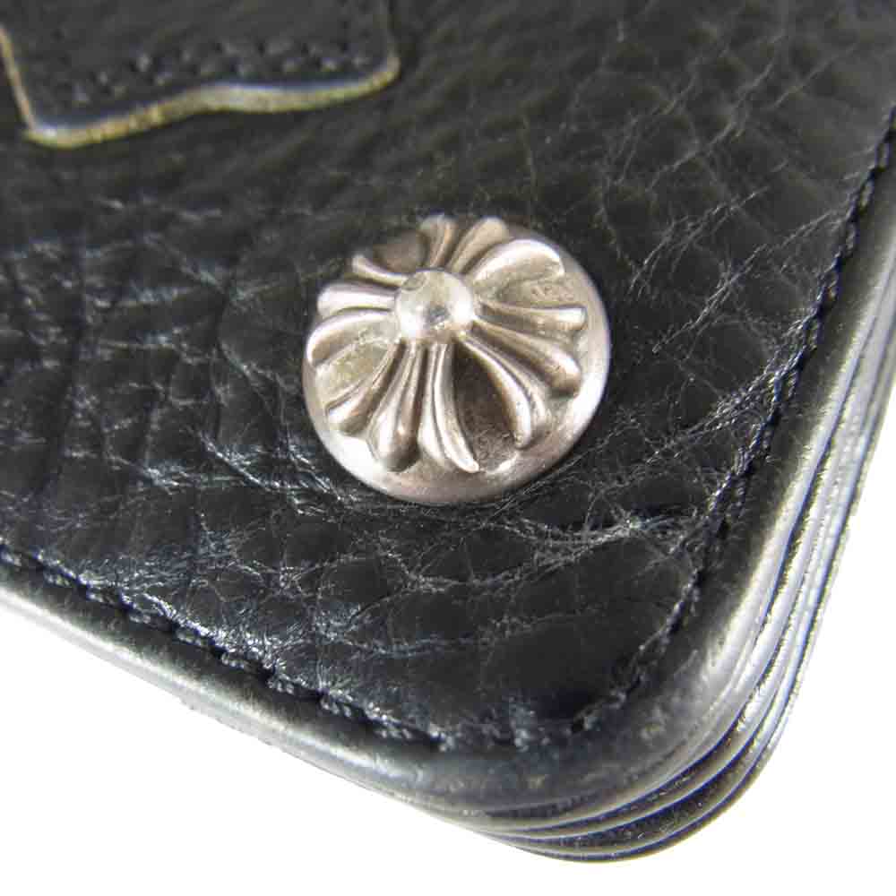 CHROME HEARTS クロムハーツ（原本無） 1ジップ クロスボタン クロスパッチ レザー ブラック系【中古】