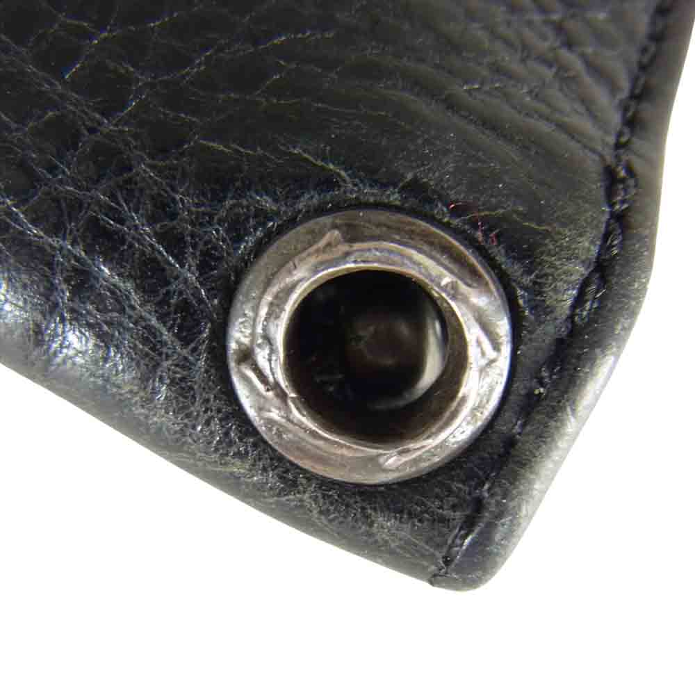 CHROME HEARTS クロムハーツ（原本無） 1ジップ クロスボタン クロスパッチ レザー ブラック系【中古】