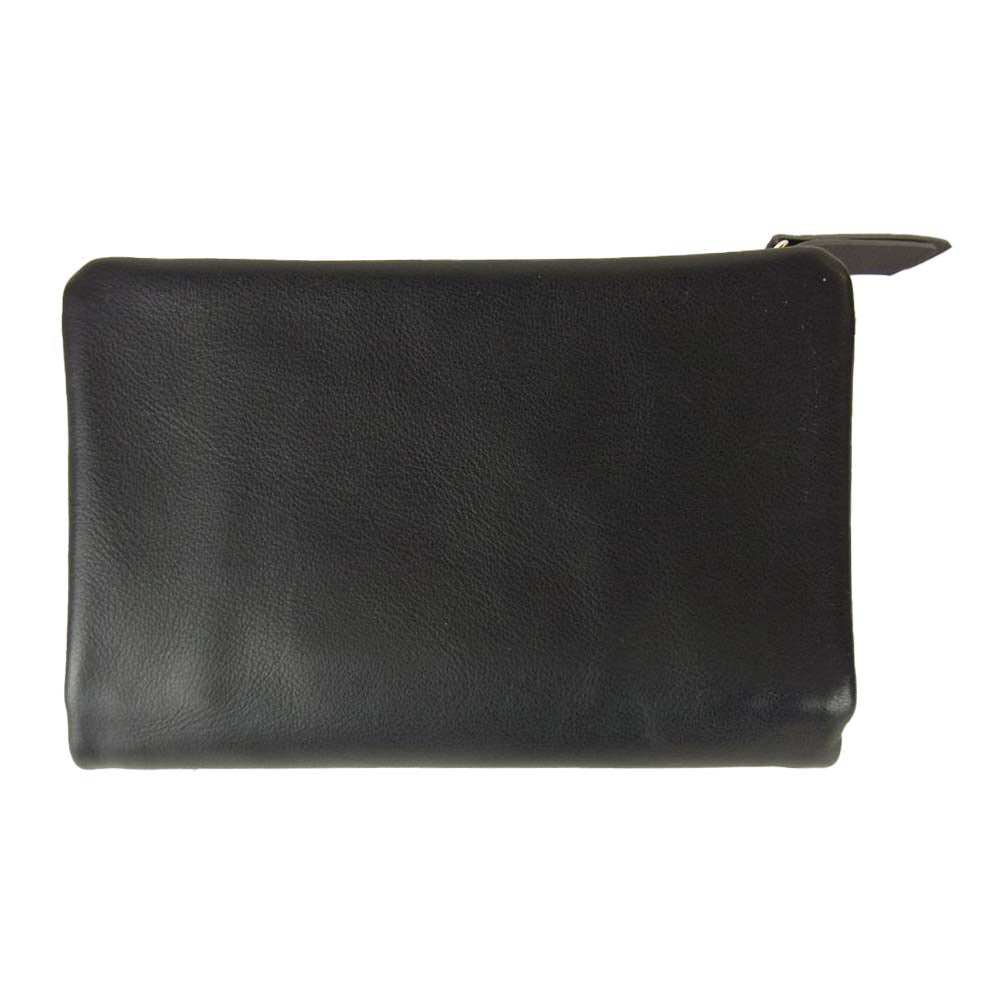 LANVIN ランバン 1717372 コレクション ラペリパース レザー 折財布 ファスナー小銭入れ ブラック系【新古品】【未使用】【中古】