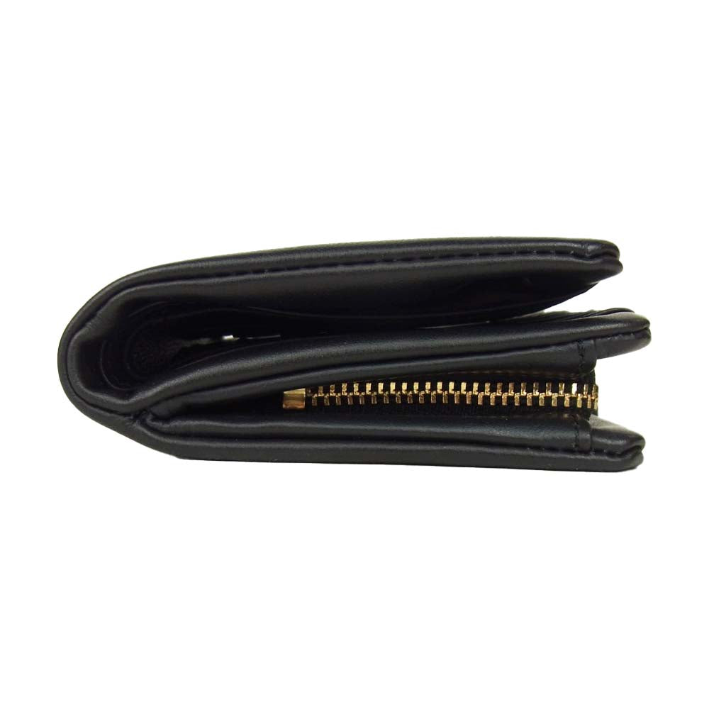 LANVIN ランバン 1717372 コレクション ラペリパース レザー 折財布 ファスナー小銭入れ ブラック系【新古品】【未使用】【中古】