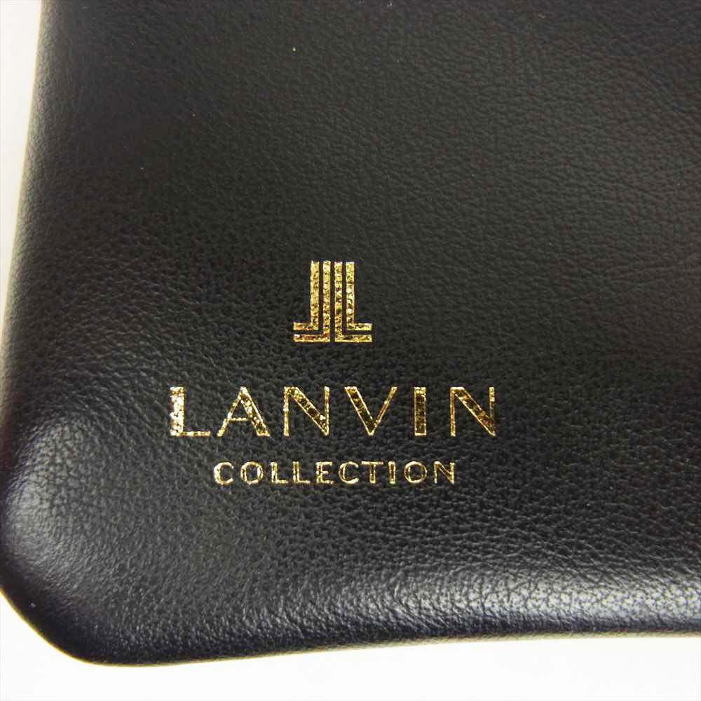 LANVIN ランバン 1717372 コレクション ラペリパース レザー 折財布 ファスナー小銭入れ ブラック系【新古品】【未使用】【中古】