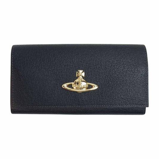Vivienne Westwood ヴィヴィアンウエストウッド 3118C981 オーブ金具 レザー 長財布 ブラック系【新古品】【未使用】【中古】