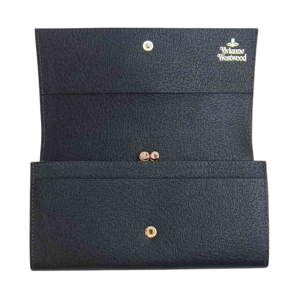 Vivienne Westwood ヴィヴィアンウエストウッド 3118C981 オーブ金具 レザー 長財布 ブラック系【新古品】【未使用】【中古】