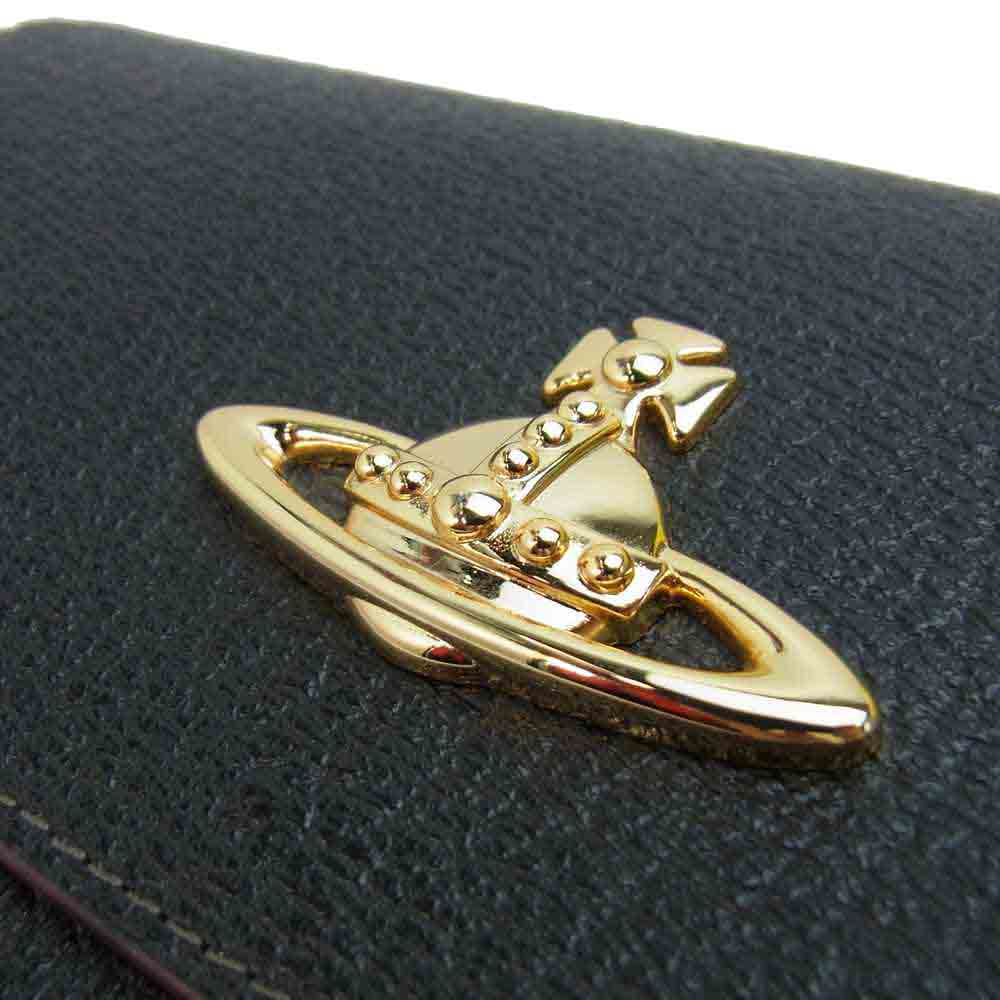 Vivienne Westwood ヴィヴィアンウエストウッド 3118C981 オーブ金具 レザー 長財布 ブラック系【新古品】【未使用】【中古】