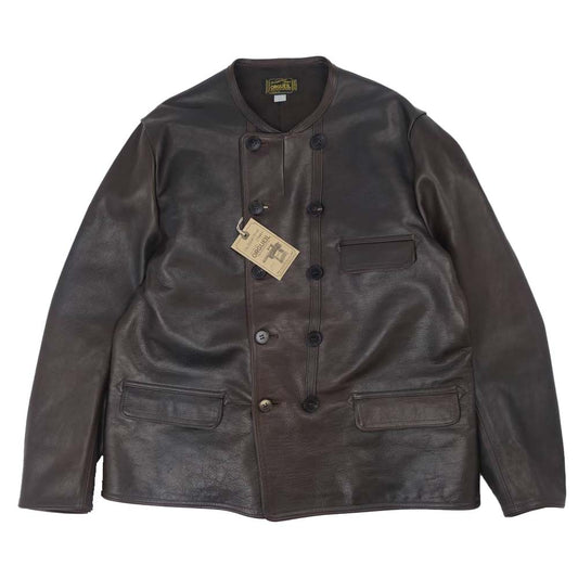 ORGUEIL オルゲイユ OR-4078 Double Leather Jacket ホースハイド ダブル レザージャケット ダークブラウン系 48【新古品】【未使用】【中古】