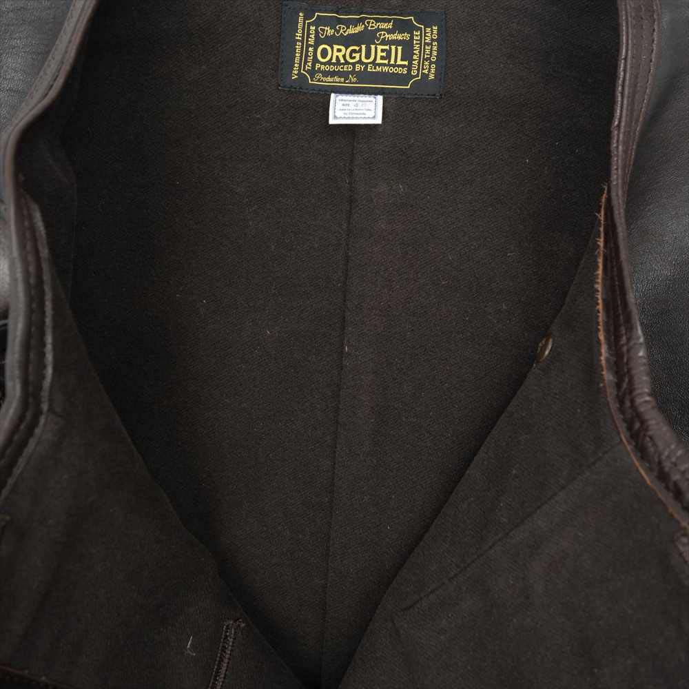 ORGUEIL オルゲイユ OR-4078 Double Leather Jacket ホースハイド ダブル レザージャケット ダークブラウン系 48【新古品】【未使用】【中古】