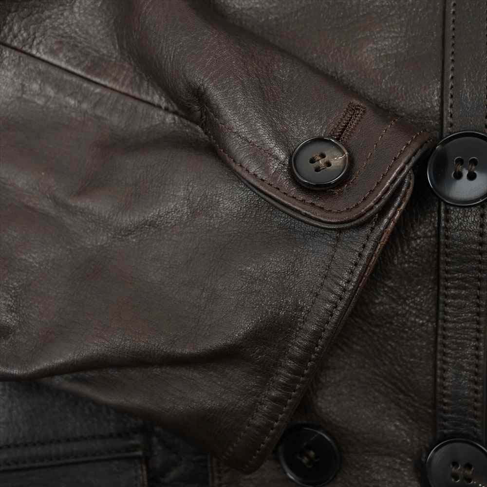 ORGUEIL オルゲイユ OR-4078 Double Leather Jacket ホースハイド ダブル レザージャケット ダークブラウン系 48【新古品】【未使用】【中古】