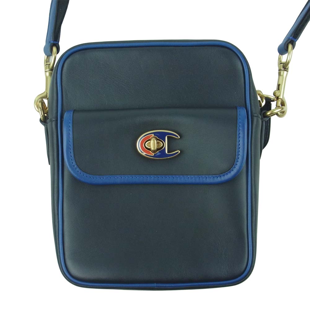 COACH コーチ L2061-4556 チャンピオン CHAMPION レザー ショルダー バッグ ブラック系【美品】【中古】