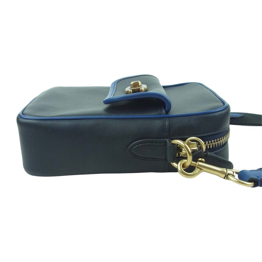 COACH コーチ L2061-4556 チャンピオン CHAMPION レザー ショルダー バッグ ブラック系【美品】【中古】