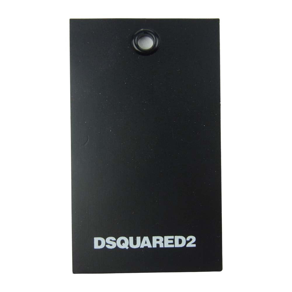 DSQUARED2 ディースクエアード 17AW M1228 PATTERNED SCARF カナディアン マフラー レッド系 ダークネイビー系【美品】【中古】