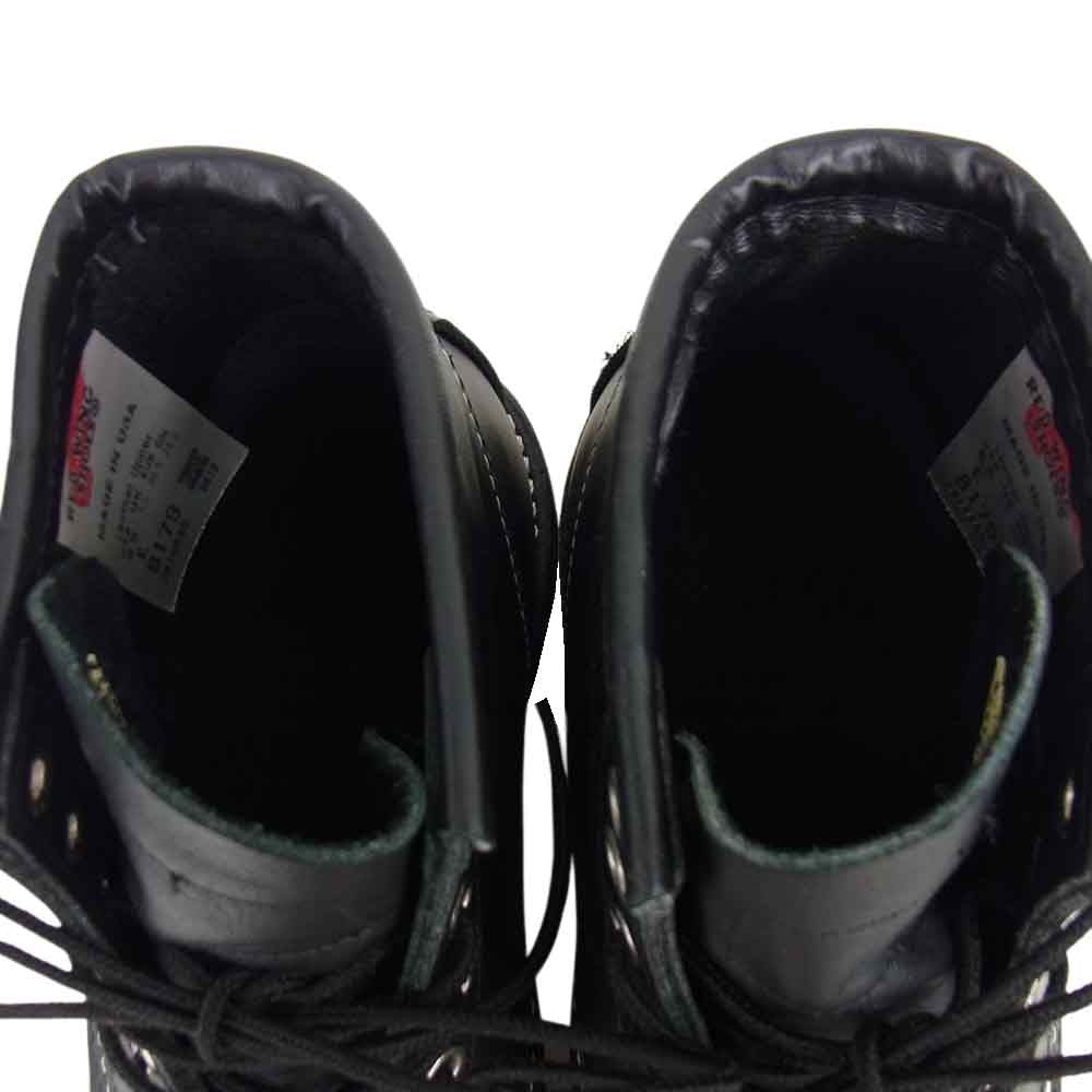 RED WING レッドウィング 8179 IRISH SETTER アイリッシュセッター 四角犬タグ レザー ブーツ ブラック系 24.5cm【美品】【中古】