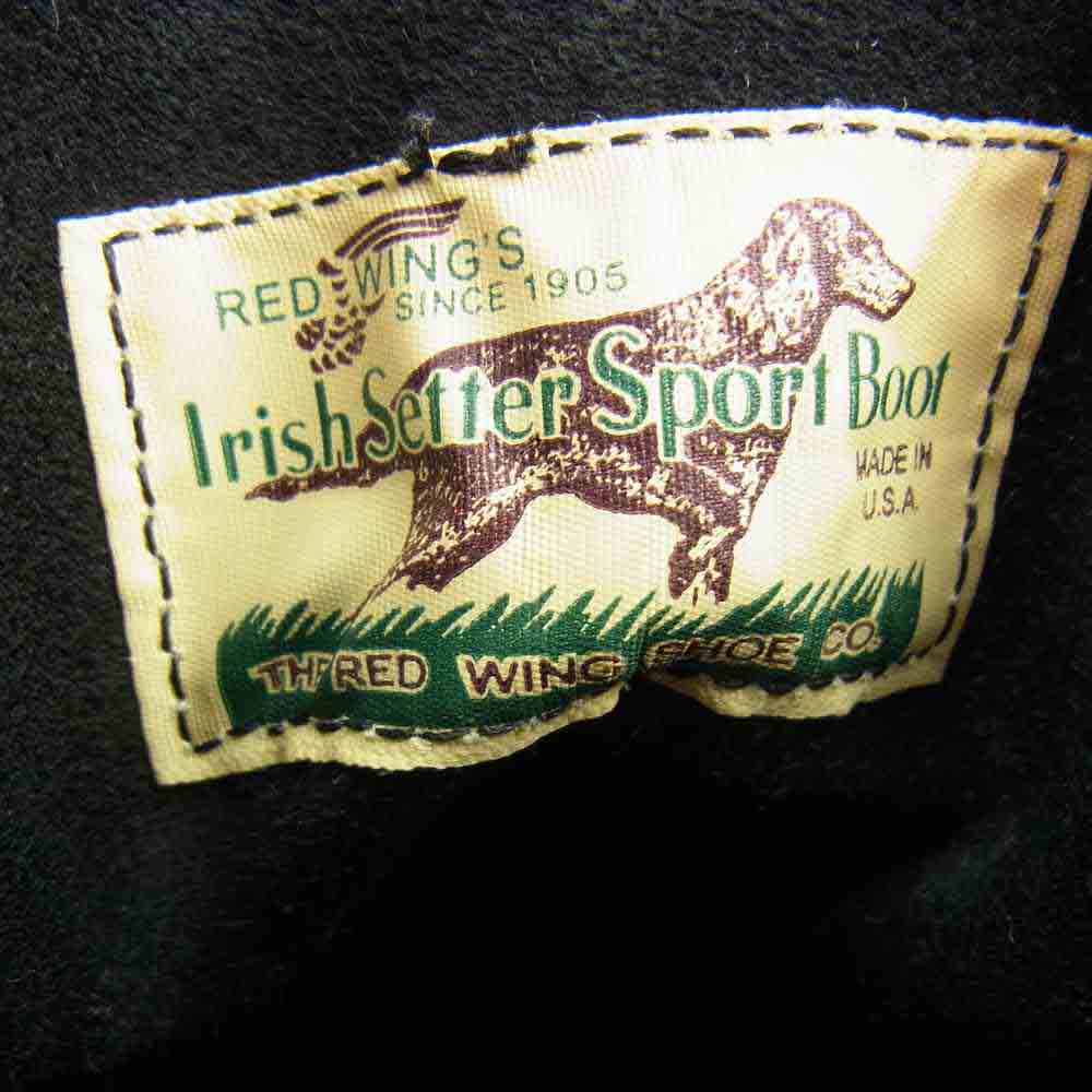 RED WING レッドウィング 8179 IRISH SETTER アイリッシュセッター 四角犬タグ レザー ブーツ ブラック系 24.5cm【美品】【中古】