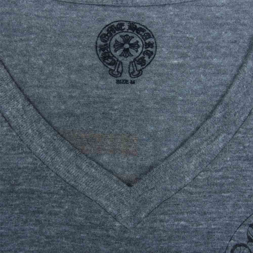 CHROME HEARTS クロムハーツ（原本無） 国内正規品 スクロールラベル ダガー 星条旗 Vネック グレー系 M【中古】