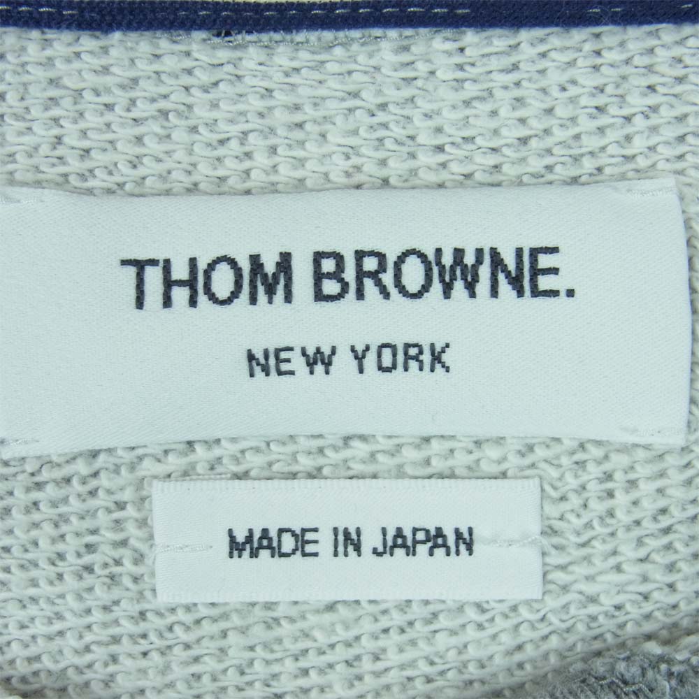 トム ブラウン トリコロールテープ クルーネック スウェット コットン 日本製 グレー系 2【中古】