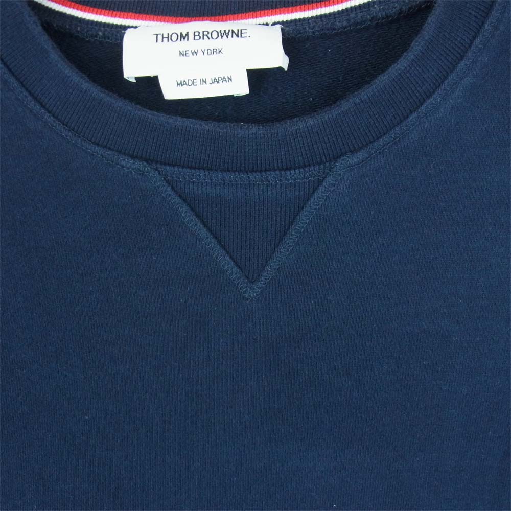 トム ブラウン トリコロールテープ クルーネック スウェット コットン ネイビー系 2【中古】