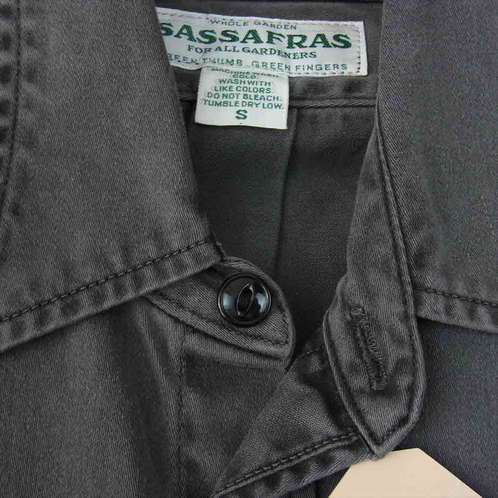 SASAFRAS ササフラス SF-201720 Wheel Barrow Shirt Satin ウィール バロー シャツ サテン ブラック系 S【新古品】【未使用】【中古】
