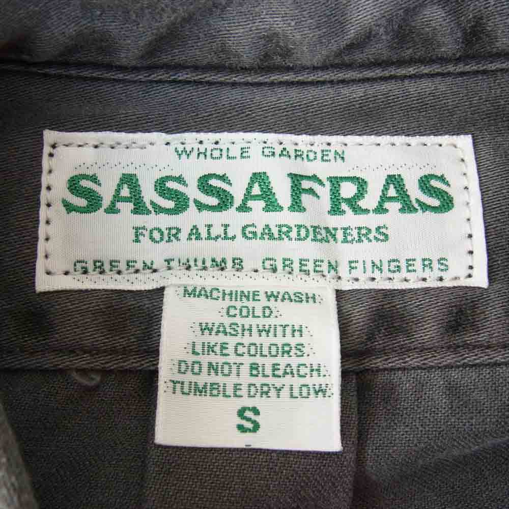 SASAFRAS ササフラス SF-201720 Wheel Barrow Shirt Satin ウィール バロー シャツ サテン ブラック系 S【新古品】【未使用】【中古】