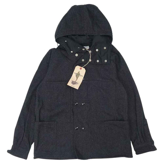 SASAFRAS ササフラス SF-201704 Blower Bud TP Jacket Herrinbone Blanket ブロワー バド TP ジャケット ヘリンボーン ブランケット ジャケット チャコール系 S【新古品】【未使用】【中古】