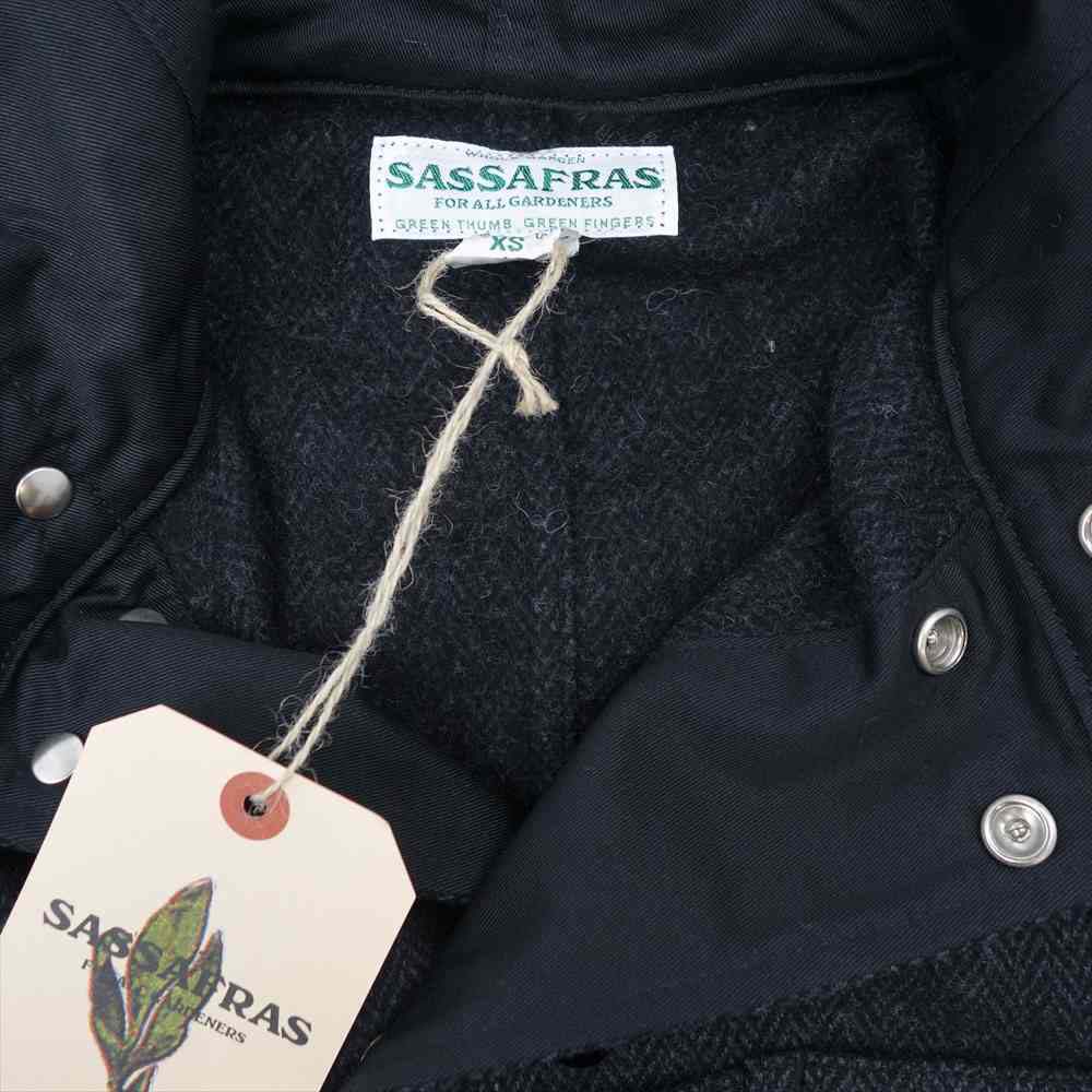 SASAFRAS ササフラス SF-201704 Blower Bud TP Jacket Herrinbone Blanket ブロワー バド TP ジャケット ヘリンボーン ブランケット ジャケット チャコール系 XS【新古品】【未使用】【中古】