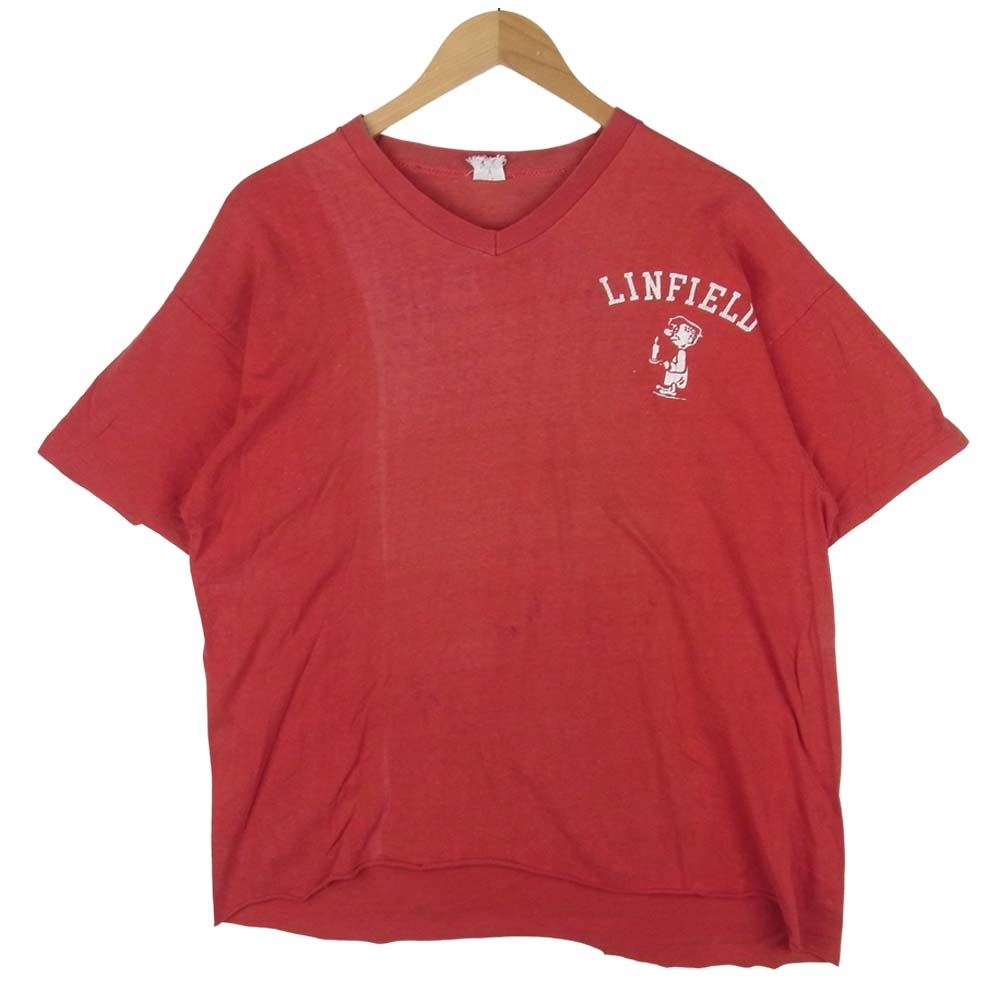 Champion チャンピオン ヴィンテージ 60s ランナーズ IN Ｃ ランタグ Vネック 半袖 Tシャツ レッド系【中古】