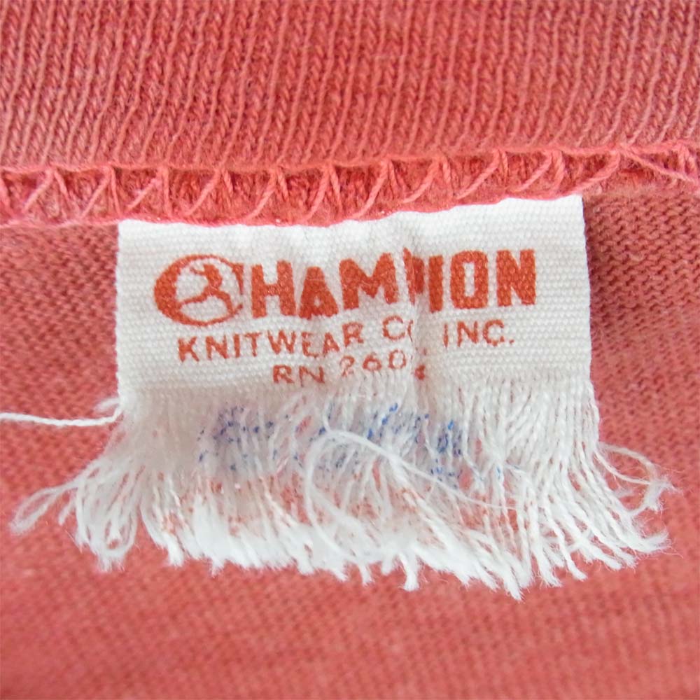 Champion チャンピオン ヴィンテージ 60s ランナーズ IN Ｃ ランタグ Vネック 半袖 Tシャツ レッド系【中古】