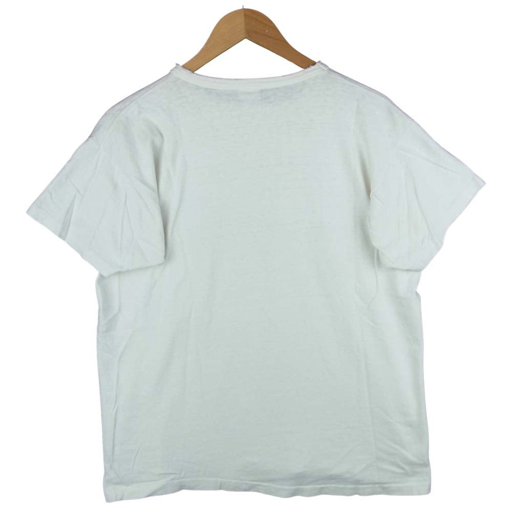 Champion チャンピオン ヴィンテージ 70s 80s バータグ プリント 半袖 Tシャツ コットン オフホワイト系 XL【中古】