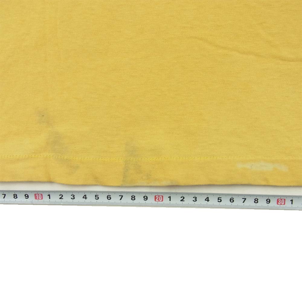 Champion チャンピオン ヴィンテージ 70s 80s バータグ トリム プリント 半袖 Tシャツ コットン イエロー系 L【中古】