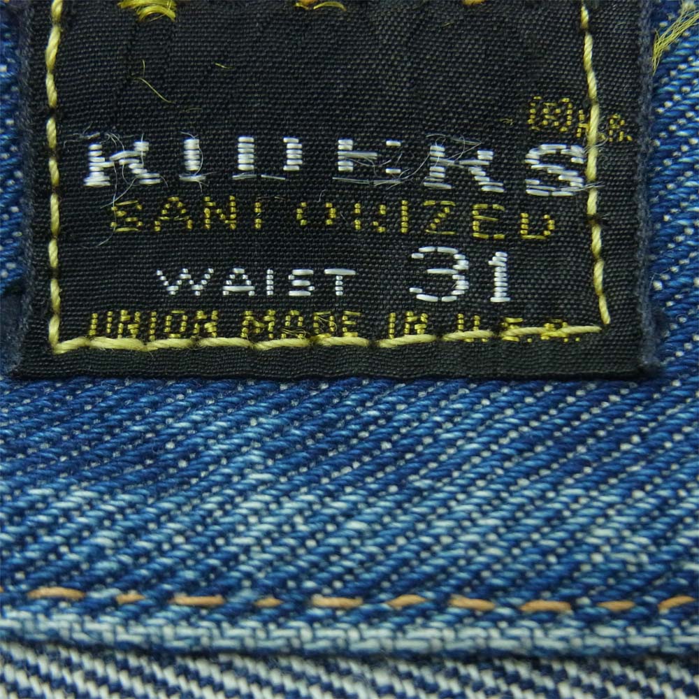 Lee リー 60s  ジップ サイド黒タグ デニム パンツ アメリカ製 インディゴブルー系 31【中古】