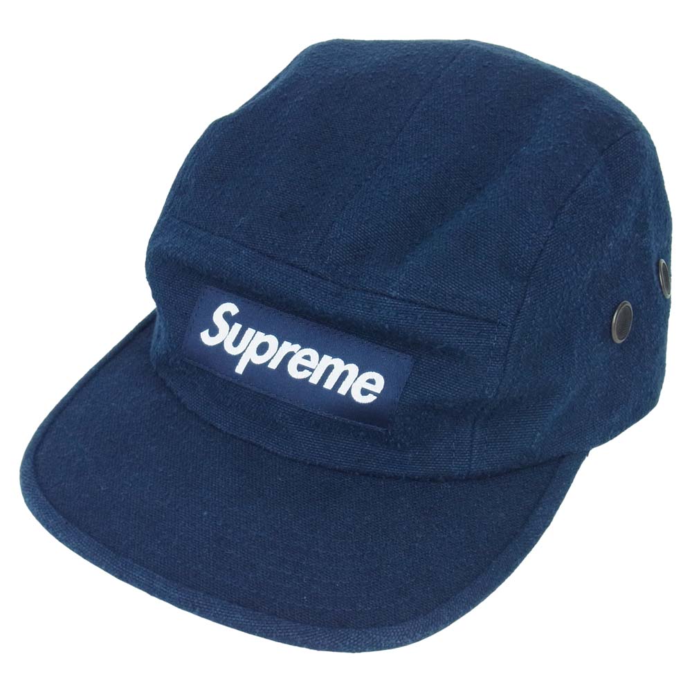 Supreme シュプリーム 18AW 納品書付属 Napped Canvas Camp Cap ネップド キャンバス キャンプ キャップ ネイビー系【中古】