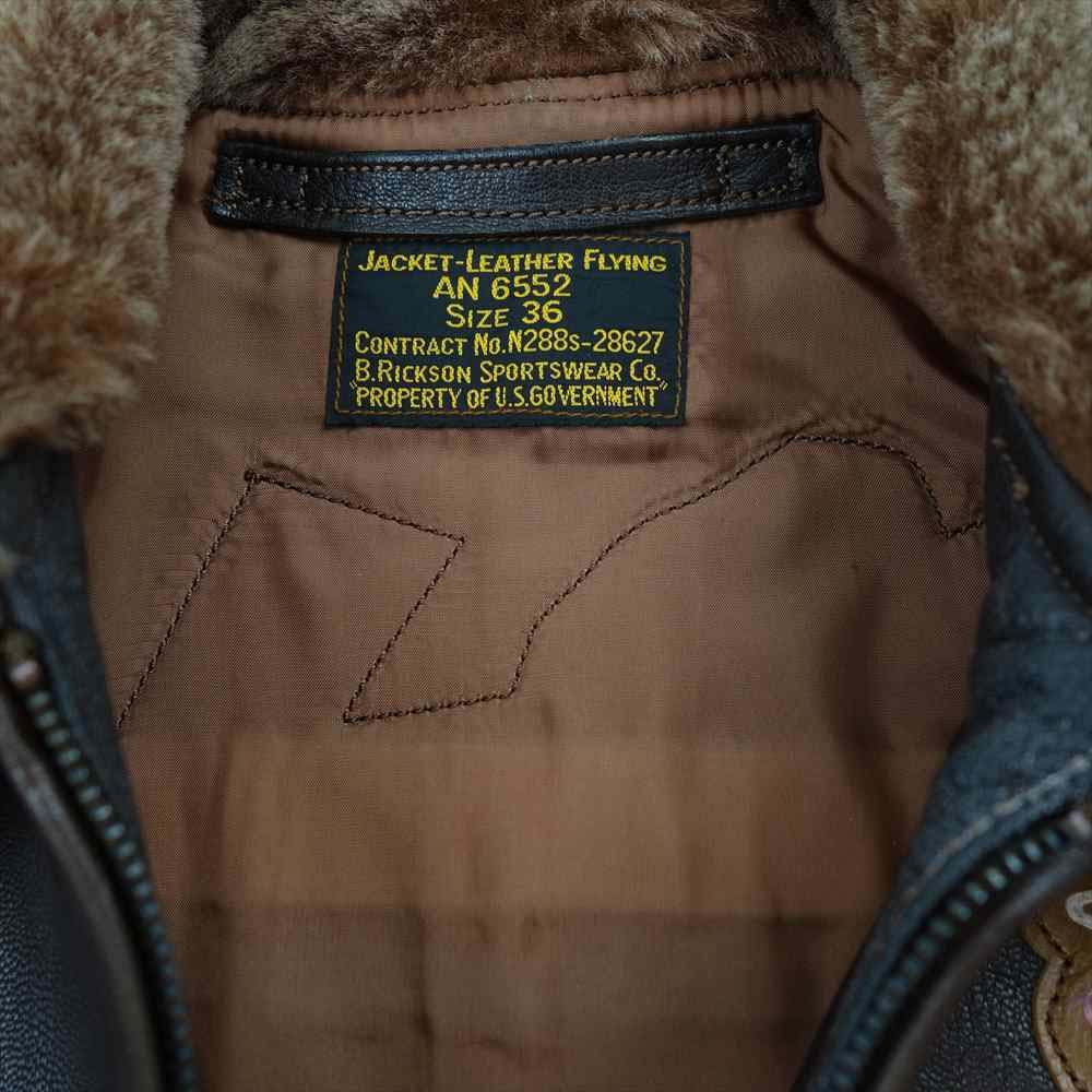 Buzz Rickson's バズリクソンズ BR80190 AN6552 フライングタイガース 3rd Pursuit Squadron レザー フライト ブラウン系 36【中古】