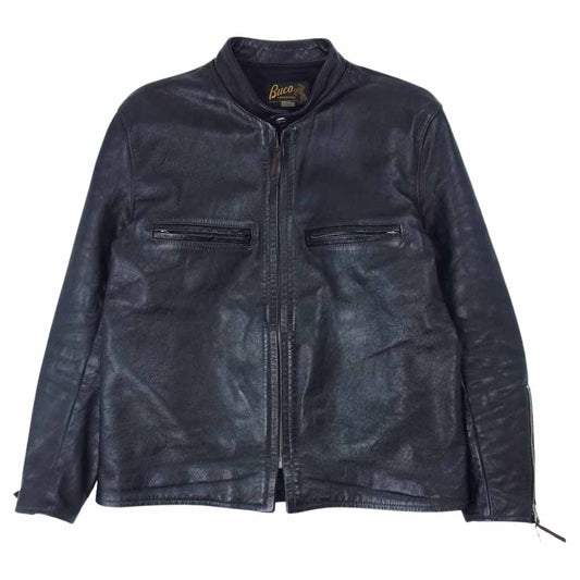 The REAL McCOY'S ザリアルマッコイズ BUCO ブコ J-100 JACKET ホースハイド レザー シングル ライダース ブラック系 40【中古】