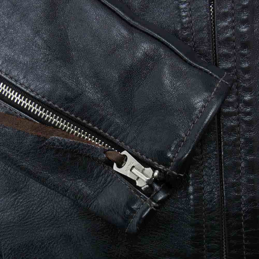 The REAL McCOY'S ザリアルマッコイズ BUCO ブコ J-100 JACKET ホースハイド レザー シングル ライダース ブラック系 40【中古】