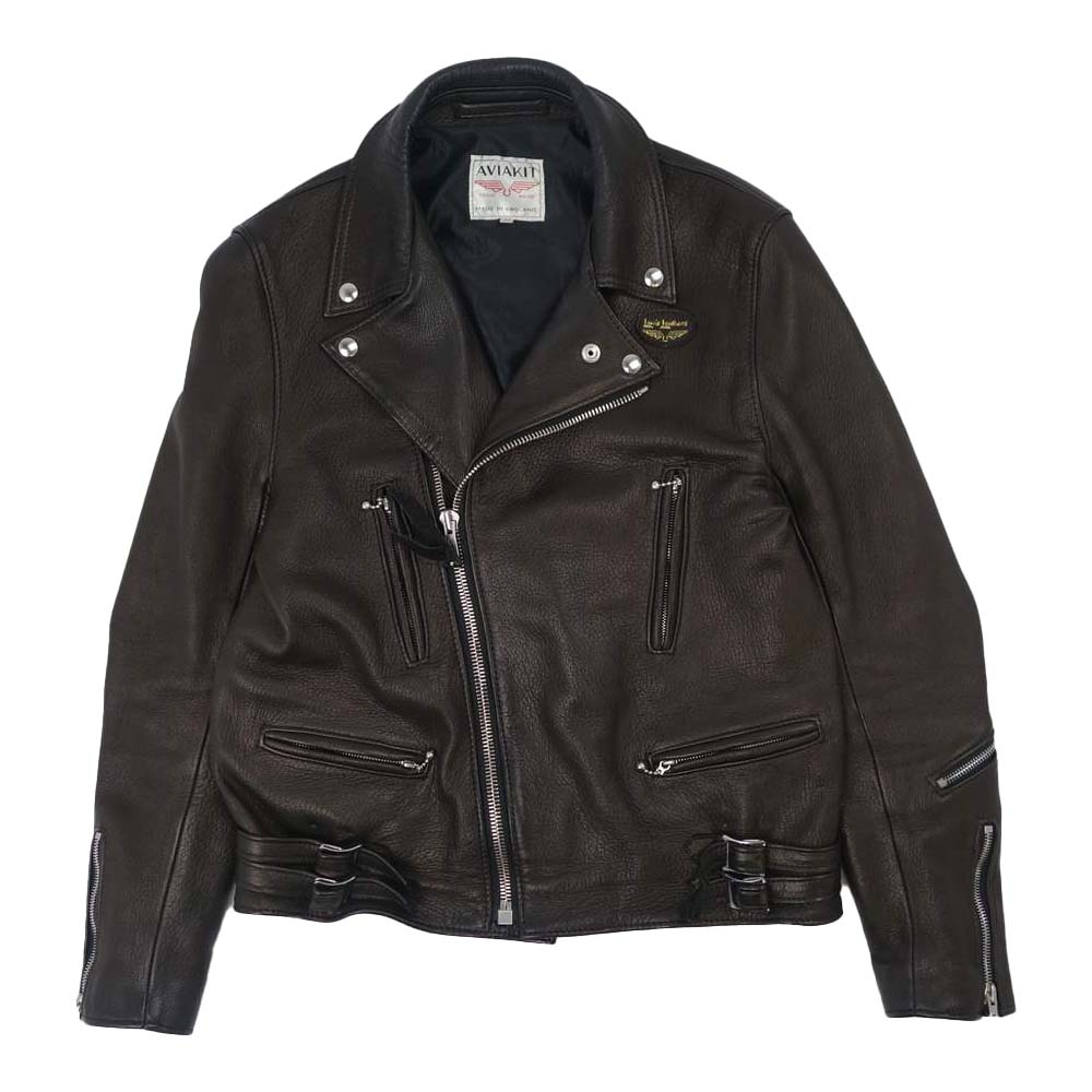Lewis Leathers ルイスレザー 391 LIGHTNING ライトニング シープスキン ダブル レザー ライダース ジャケット ダークブラウン系 42【中古】