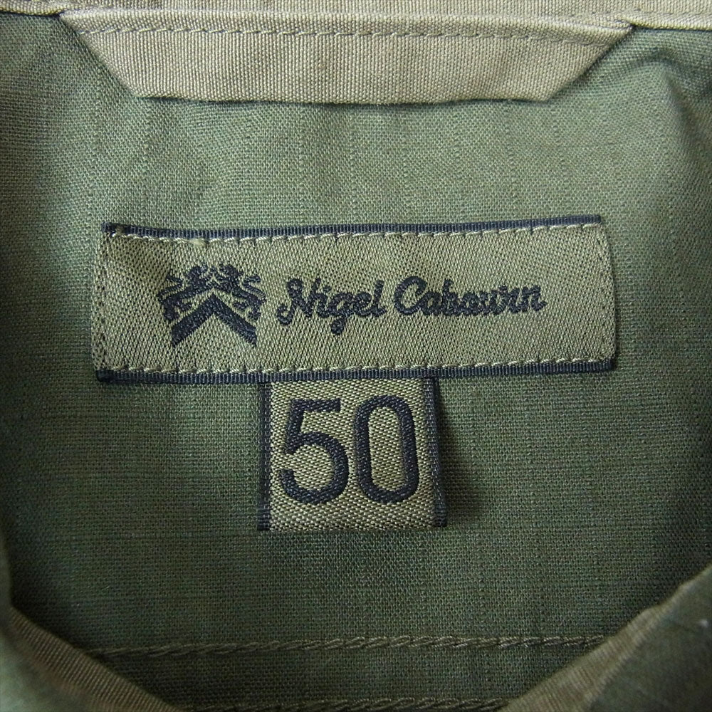 Nigel Cabourn ナイジェルケーボン 8040-00-11004 DESERT ARMY SHIRT S/S デザント アーミー 半袖 シャツ カーキ系【美品】【中古】