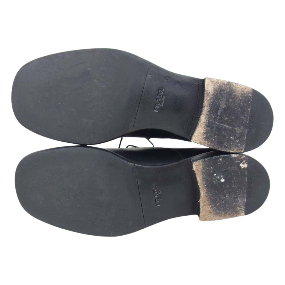PRADA プラダ 20AW 2EE351 プレーントゥ レザー シューズ ブラック系 8.5【中古】