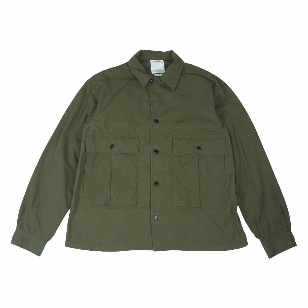 VISVIM ビズビム 20SS 120105011013 DOMAINE SHIRT L/S BADGES ドメーヌ シャツ カーキ系 4【美品】【中古】