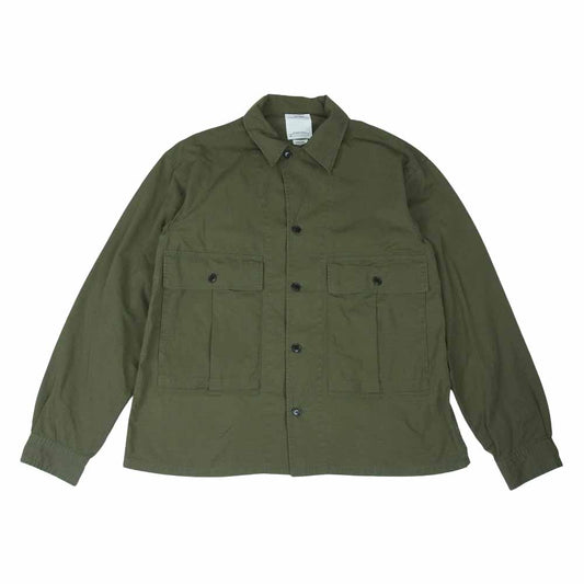 VISVIM ビズビム 20SS 120105011013 DOMAINE SHIRT L/S BADGES ドメーヌ シャツ カーキ系 4【美品】【中古】