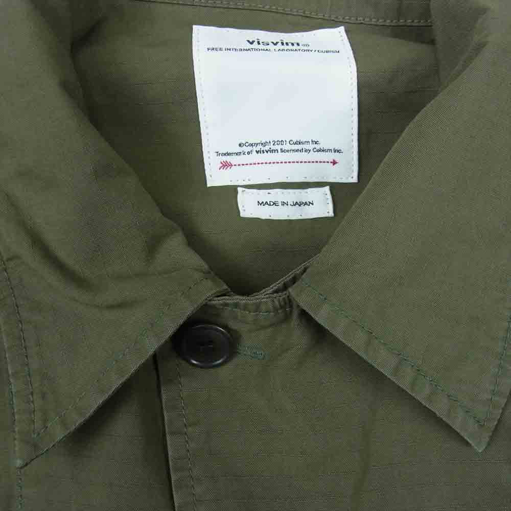 VISVIM ビズビム 20SS 120105011013 DOMAINE SHIRT L/S BADGES ドメーヌ シャツ カーキ系 4【美品】【中古】