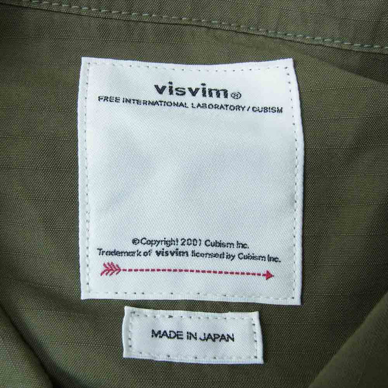 VISVIM ビズビム 20SS 120105011013 DOMAINE SHIRT L/S BADGES ドメーヌ シャツ カーキ系 4【美品】【中古】