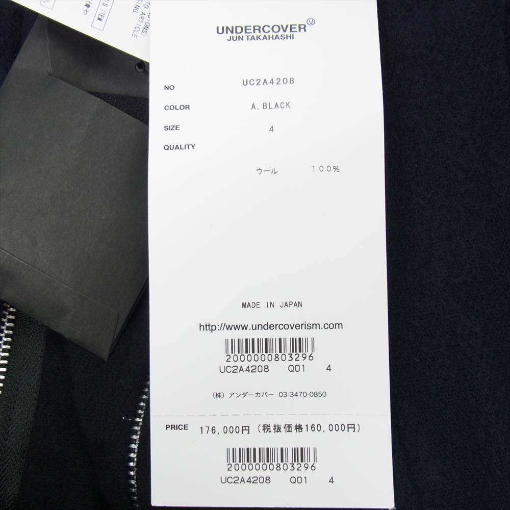 UNDERCOVER アンダーカバー 21AW UC2A4208 縮絨 ウール フード レイヤード ブルゾン ジャケット ネイビー系 ブラック系 4【新古品】【未使用】【中古】